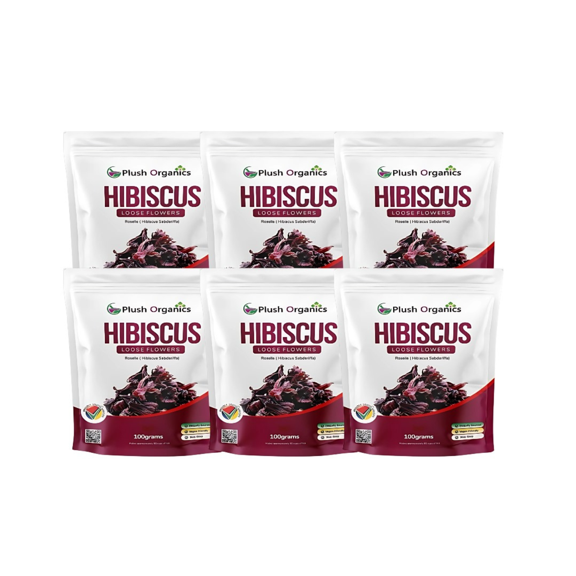 Hibiscus Loose Tea Petals (Pack of 6) – Plush Organics